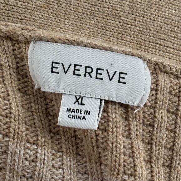 Evereve Oatmeal Striped Tan Kiki Cardigan Sweater - Picture 10 of 12